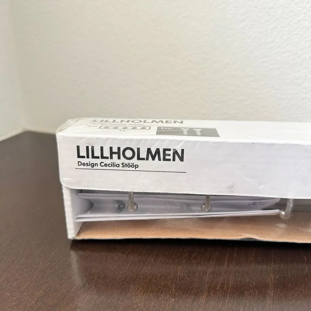 NEW Ikea Lillholmen 5 Hook Rack Brushed Nickel 200.741.70 Sealed with Box